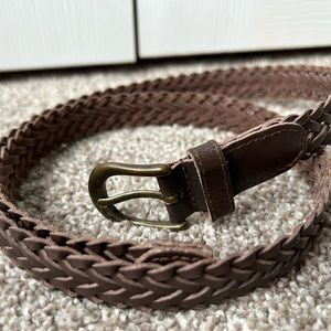 Brown Bonded Leather Braided Women’s Belt 🤎